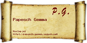 Papesch Gemma névjegykártya